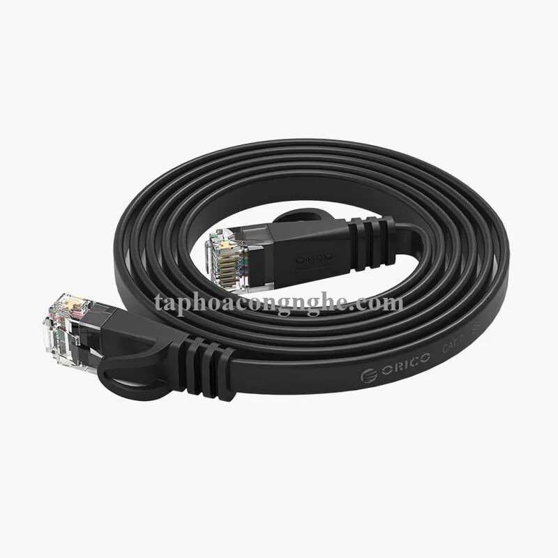 Orico 96301 PUG-C6B-100-BK CAT6 Dây dẹp 10M màu Đen Cáp mạng 30096301